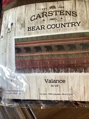 BNWT Bear Country Valance 54” x 18”